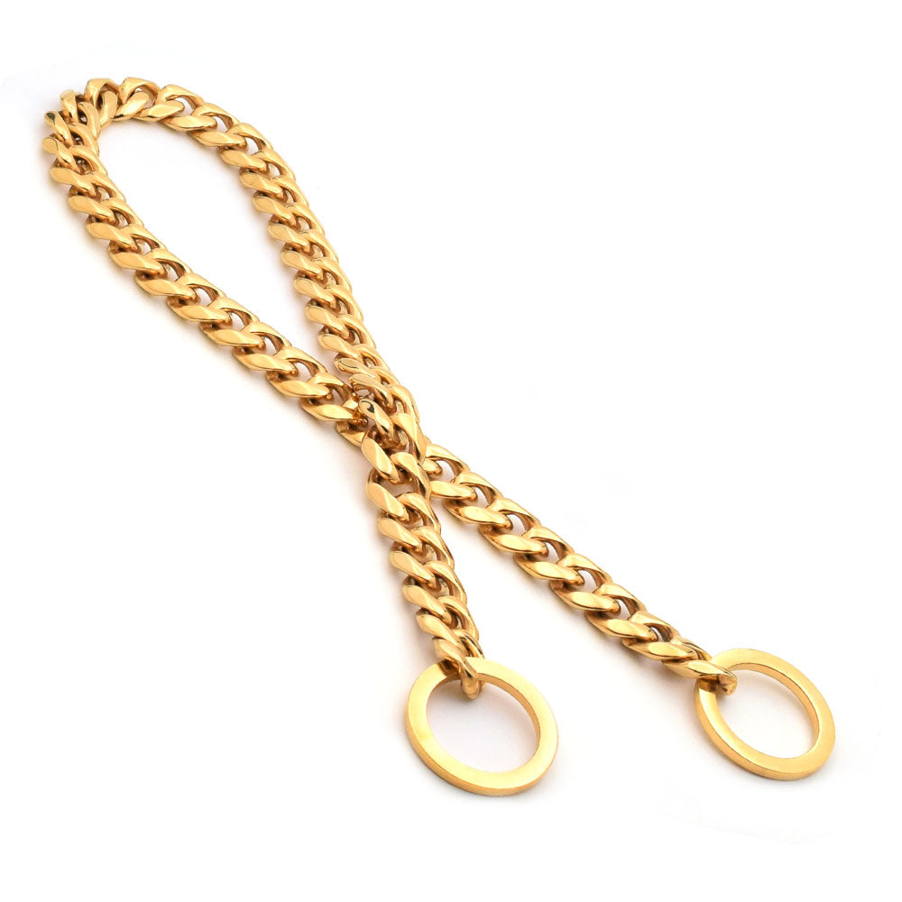 HiFuzzyPet Gold Dog Chain Collar
