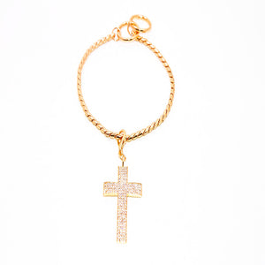 BEAUTIFUL GOLD SNAKE CHAIN COLLAR W/ CROSS PENDENT
