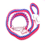 BLUE & PINK SHOWTIME COLLAR AND LEASH SET