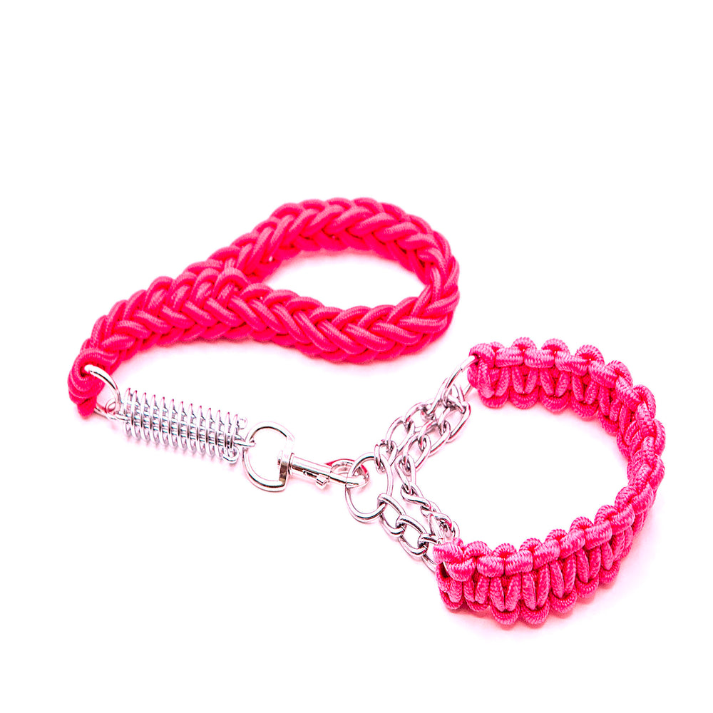 PINK SHORT LEAD AND COLLAR COMBO