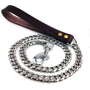 
                
                    Load image into Gallery viewer, SILVER CUBAN LINK SINGLE DOG LEASH
                
            